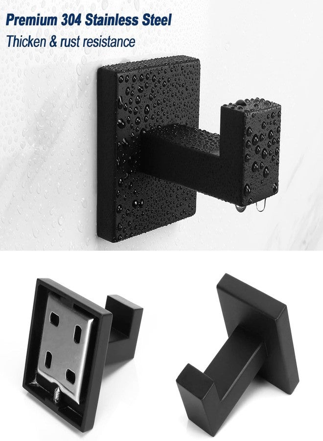 LUXIUR Wall Hooks for Hanging Strong 5kg, Cloth Hook Stand for Bathroom and Kitchen Accessories Items, SUS 304 Grade Stainless Steel Robe Hook, Door Hanger Hook, Bathroom Accessories, Black, Pack of 2 - Image 3